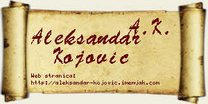 Aleksandar Kojović vizit kartica